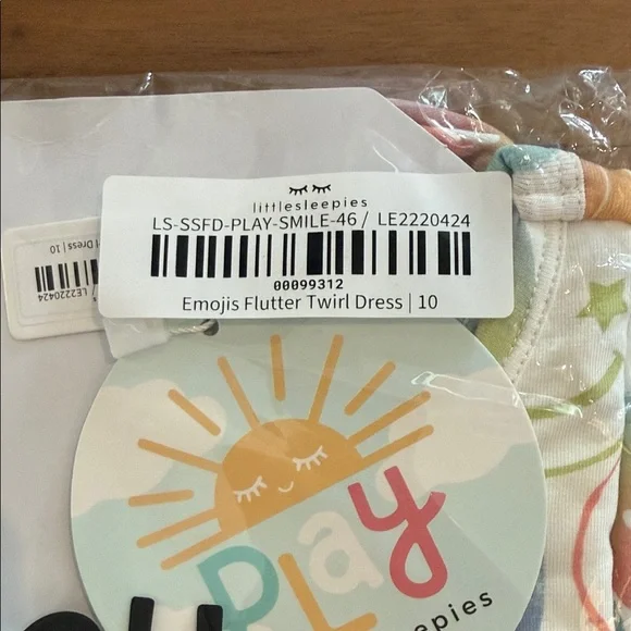 Little Sleepies Multicolor Emojis Smiley Face Flutter Dress NIB size 10 - Picture 3 of 6